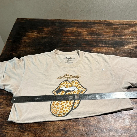 Rolling Stones crop T shirt boxy oversized medium lips tongue - Picture 2 of 5